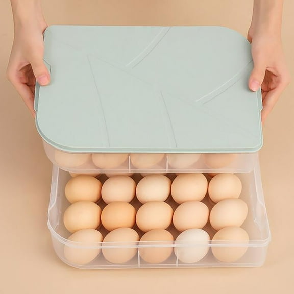 20-Compartment Egg Holders for Refrigerator, Clear Deviled Egg Tray with Lid, Egg Storage Box, Portable Stackable Container, Fresh-Keeping, Perfect for Kitchen and Picnics