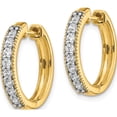 thumbnail image 2 of 14K Yellow Gold Diamond Milgrain Hinged Hoop Earrings (16 X 17) Made In India em4269-040-ya, 2 of 5