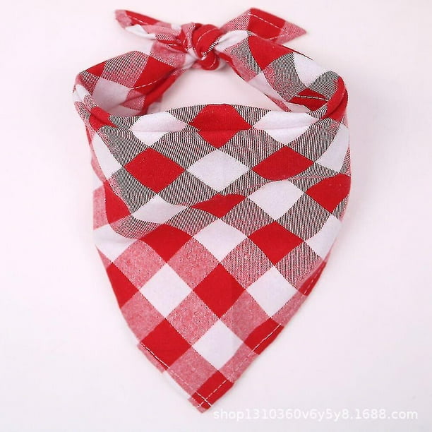 Bandana para perro y gato, pañuelo para perros, lavable, reversible, ajustable, triangular, bufanda a cuadros para perros, bandana a cuadros para pequeños, mediu Afortunado Sencillez