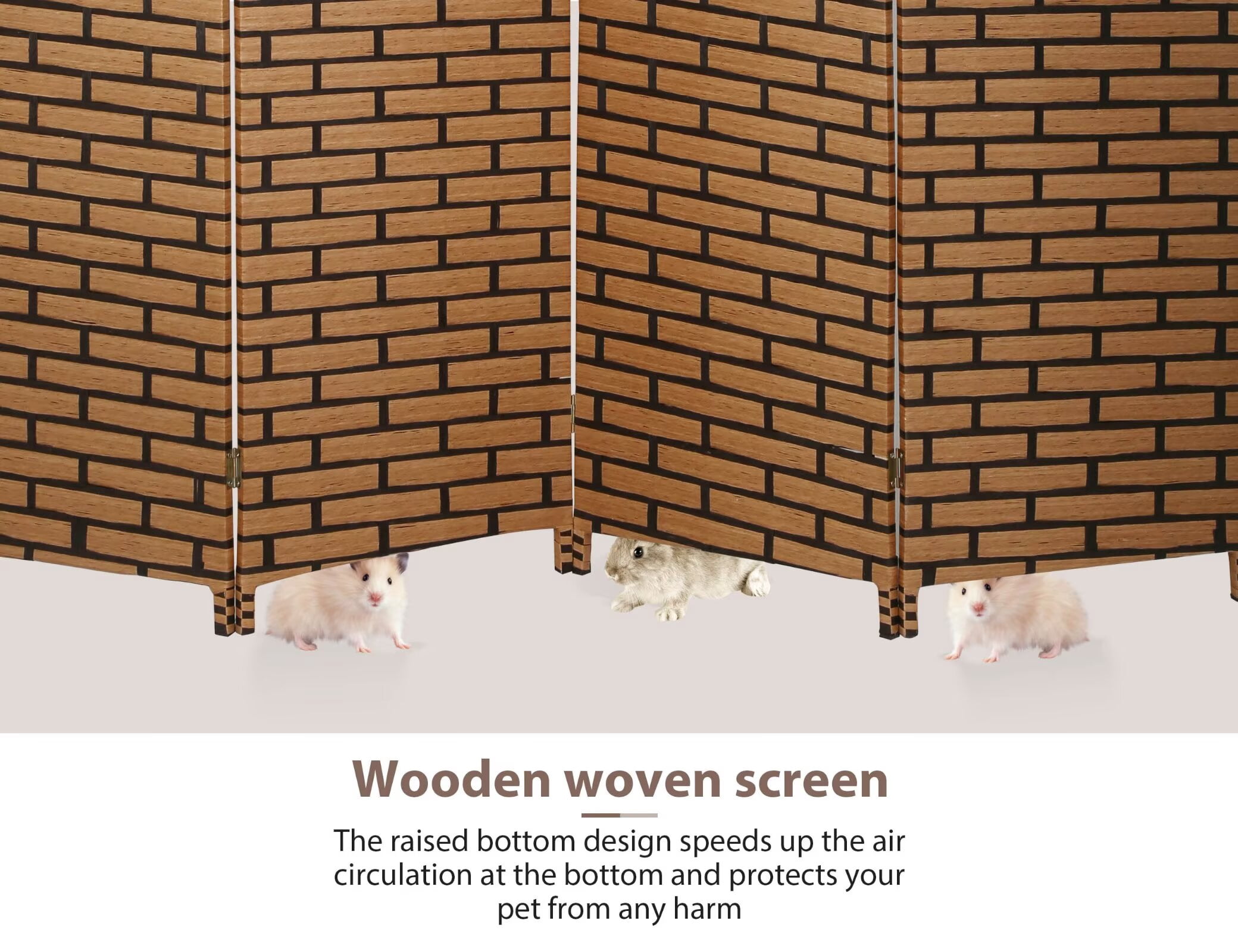 YRLLENSDAN,4 Panels,Room Divider Panel,Wall Divider for Room Separation,Privacy Screen Indoor,Foldable,Portable,Wooden,Independent Type,Brick