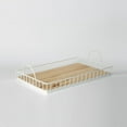 thumbnail image 7 of Rectangular Wooden Serving Tray with Wire Frame Metal Handles, Decorative for Food Coffee Table, Farmhouse Rustic Centerpiece Ottoman Complement Any Home Decoration, 7 of 7