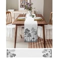 thumbnail image 3 of Ldtrchee Forest Nature Tree Table Runner 48 Inches, Wild Plant Botanical Grey White Bed Runner Dresser Scarves Tabletop for Indoor Outdoor Parties/Ceremony/Banquet, 13" x 48", 3 of 8