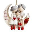 thumbnail image 1 of Grandparents And Grandchild Moon 1 Layer Acrylic Ornament You To The Moon And Back Ornament Custom Hanging Decorations Cookie Decorating Set Holiday Decorative Garland for Windows Picture Chain, 1 of 4