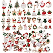 38 Pieces Christmas Charm Pendants Santa Hat Snowflake Pendant Enamel Charm for Jewelry Necklace Nracelet Earring Making Crafts