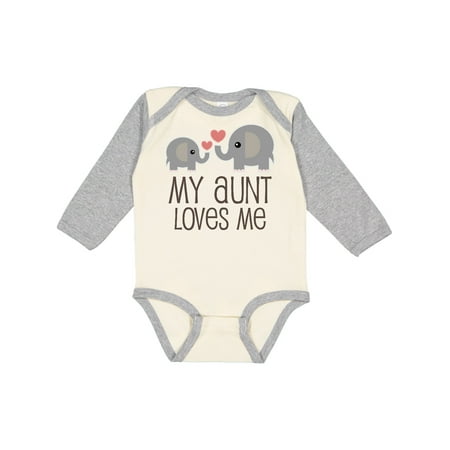 

Inktastic My Aunt Loves Me Gift Baby Boy or Baby Girl Long Sleeve Bodysuit