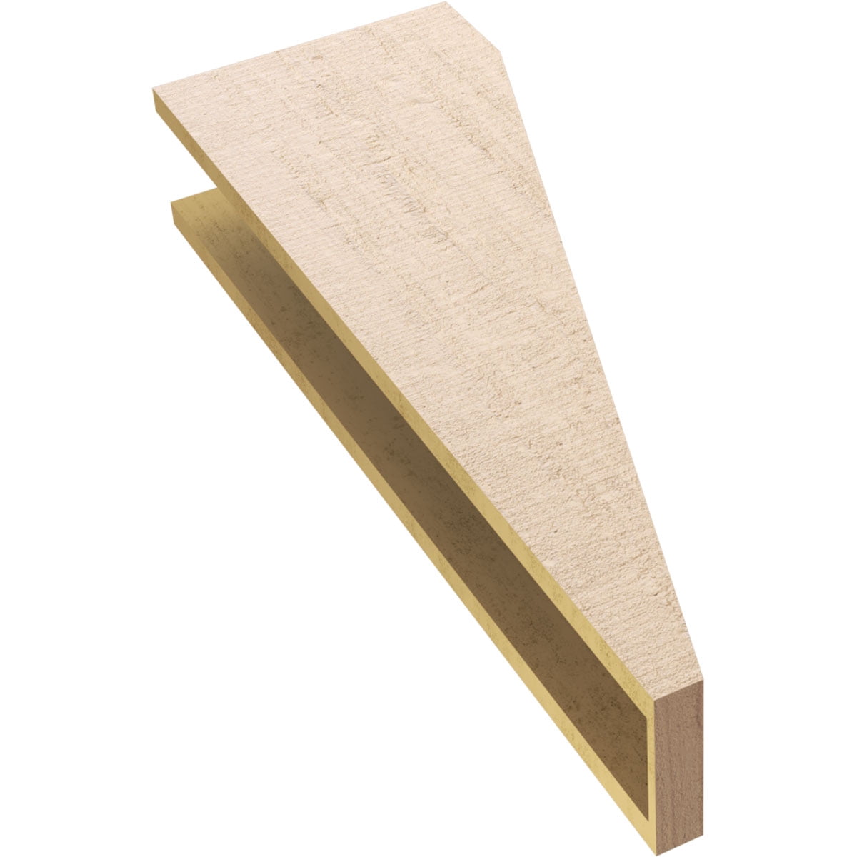 6"W x 12"D x 36"H Thin Concord Rough Cedar Woodgrain TimberThane Corbel, Primed Tan