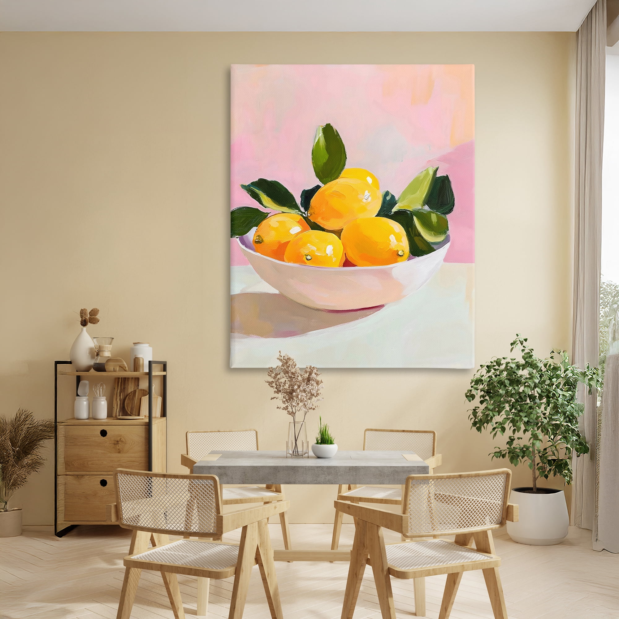 Stupell Industries Bowl of Lemons in Sunlight Canvas Wall Art, design by The Prints Vibe