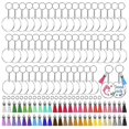 thumbnail image 1 of Conjunto de espacios en blanco de llavero de sublimación, kit de fabricación de llaveros con espacios en blanco de acrílico, borlas, anillos de llavero,, 1 of 5