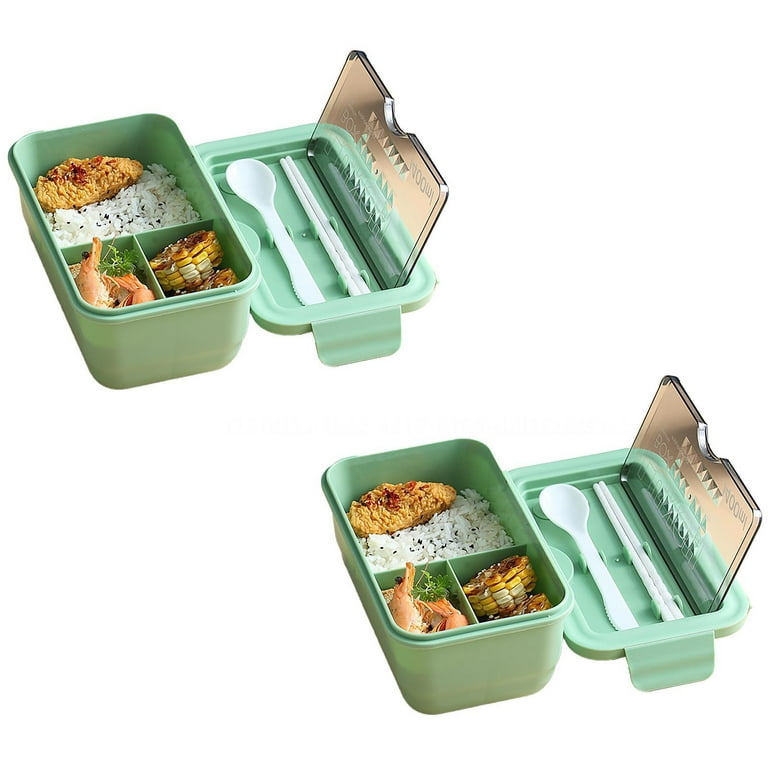 2pcs Lunch Box Set Microwavable Bento Box Kids School Food Box