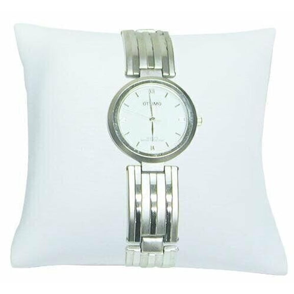 4" White Leatherette Pillow Displays