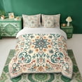 thumbnail image 2 of Erosebridal Teal Orange Mandala Bedding Comforter Set, Bohemian Exotic Style King Bedding Sets, Gray Reversible 7pcs, 2 of 6
