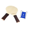 thumbnail image 1 of S SERENABLE 2Pcs Beach Badminton Bat Wooden Paddle Multipurpose Soft Foam Grip 32.5x18cm, 1 of 9