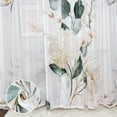 thumbnail image 5 of Green Eucalyptus Leaves Curtains for Living Room 63 inch Length 2 Panels Set Elegant Hydrangea Floral Spring Printed Window Curtain Sheer Chiffon Drapes for Bedroom, 5 of 6