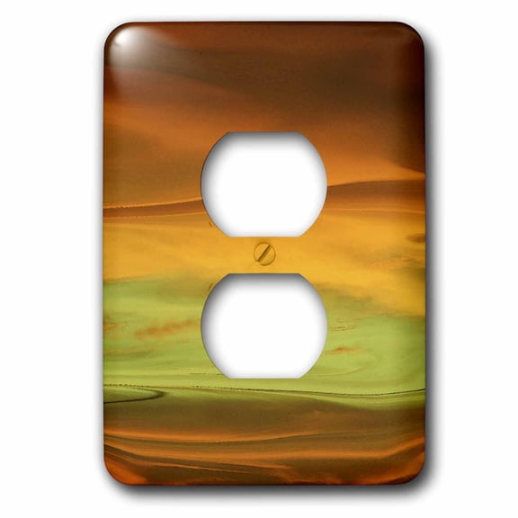 3dRose, Sunset Orange n Green, 2 plug outlet cover