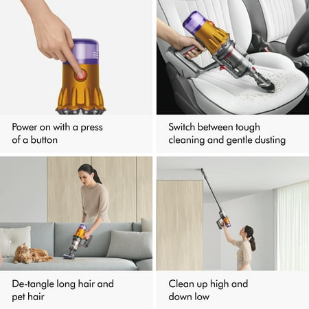 Dyson - V12 Detect Slim Cordless Vacuum with 8 accessories - Yellow/Iron