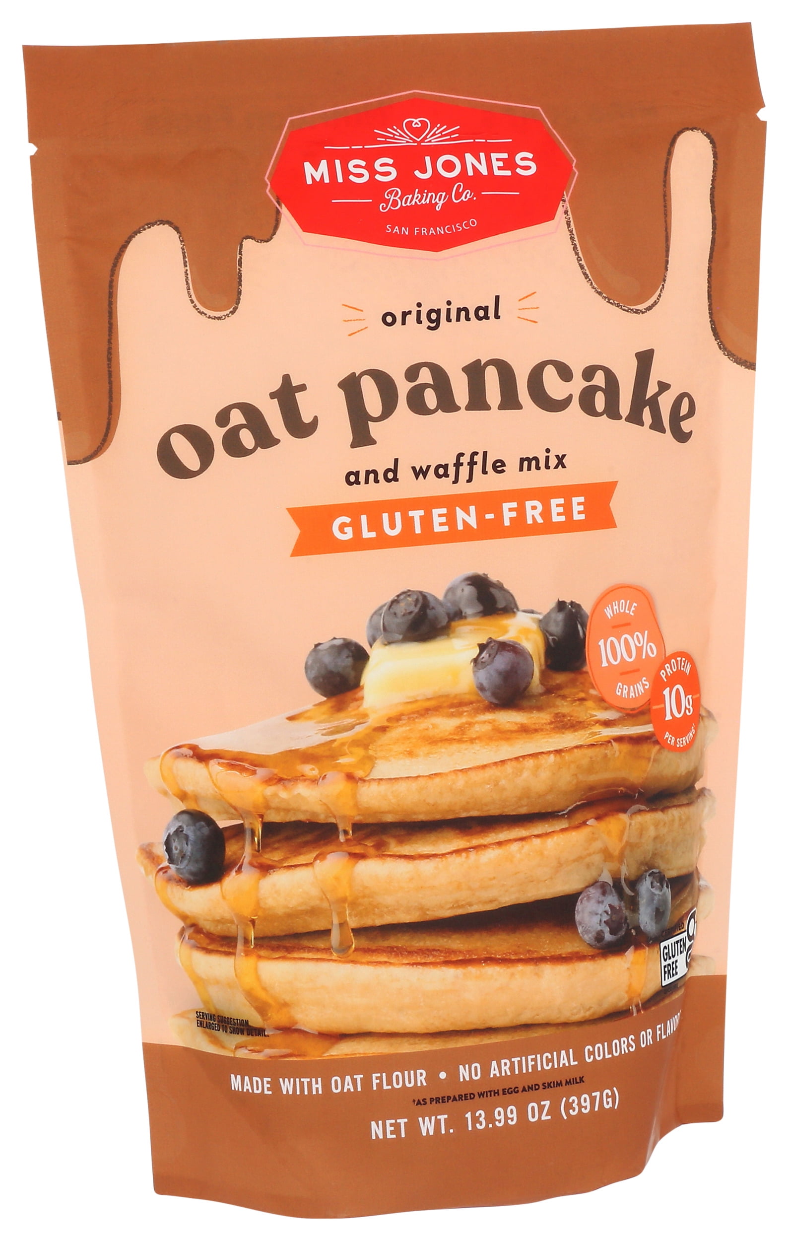 Pack of 6, Miss Jones Baking Co Gluten-Free Original Oat Pancake Mix, 13.99 oz