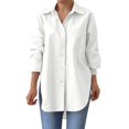 thumbnail image 4 of yunLCZ Classic-Fit Long-Sleeve Dress Womens Down Shirts For Women Long Sleeve Dress Shirt Collared Blouse Tops Tunics, 4 of 4