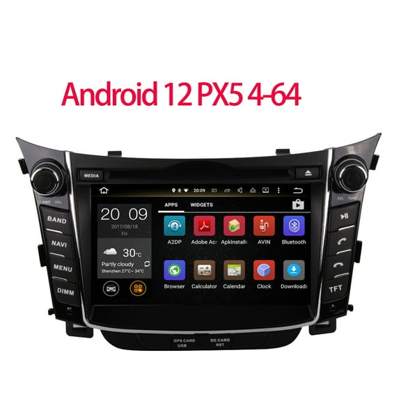 Android 12 4G 64GCar GPS Navigation Multimedia DVD Player For Hyundai I30 2012-2016 Auto Radio Stereo With RDS BT Wifi Aux