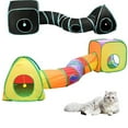 thumbnail image 1 of Túnel plegable para gatos y set de juego en tienda - Túnel interactivo arcoíris con cubo taladro - Juguete portátil para mascotas de animales pequeños, 1 of 1