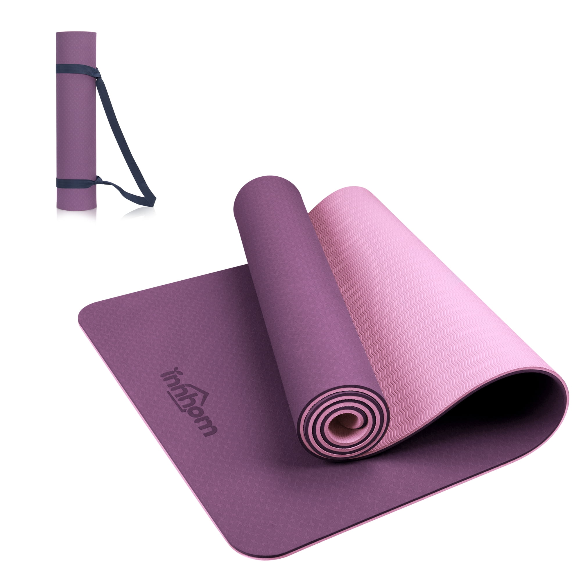 Yoga Mat innhom Yoga Mats for Women 1/3 inch Thick Yoga Mat for Men  Exercise Mat Workout Mat for Yoga Pilates Home Gym Yoga Mat Non Slip with  Carrying Strap 