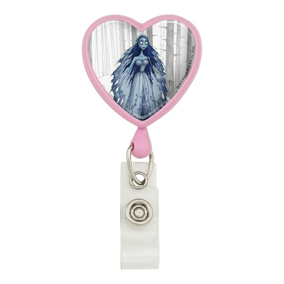 Corpse Bride Bride Heart Lanyard Retractable Reel Badge ID Card Holder