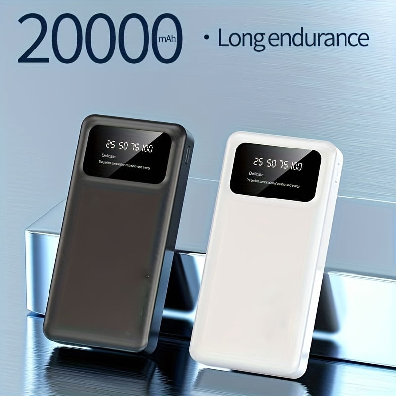 General 10000/20000mAh High-capacity Portable Power Bank, 5V2.1A Portable USB Charger, Compatible with Android/iPhone Devices(2*USB Output, Type-c, Micro), with LED And Digital Display