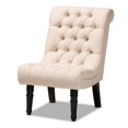 thumbnail image 1 of Baxton Studio Barthe Chaise d'Appoint en Tissu Beige avec Dossier Roulé, 1 of 9