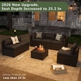 thumbnail image 4 of Aoxun 7 Piece Patio Furniture Set Wicker Rattan Patio Sectional Sofa Set Outdoor Seating Furniture with Thickened Cushion, Black, 4 of 6