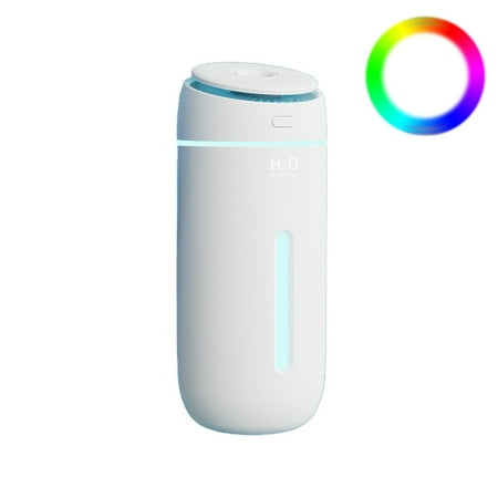 

Christmas Clearance! QLEICOM Humidifiers for Bedroom 400ml Portable Small Cool Mist Humidifiers with 7 Colors LED Light Quiet Humidifiers for Home Office Car Bedroom Nursery Indoor (White)