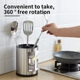 thumbnail image 5 of Kitchen Utensil Holder, Rotating Stainless Steel Utensil Caddy with Removable Divider, Countertop Utensil Organizer with Detachable Base, 5 of 7