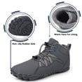 thumbnail image 5 of Stepedia Barefoot Winter Hiking Boots Men Women Wide Toe Box Waterproof Snow Boots for Outdoor Walking, Dark Gray 6 Women/5 Men, 5 of 7