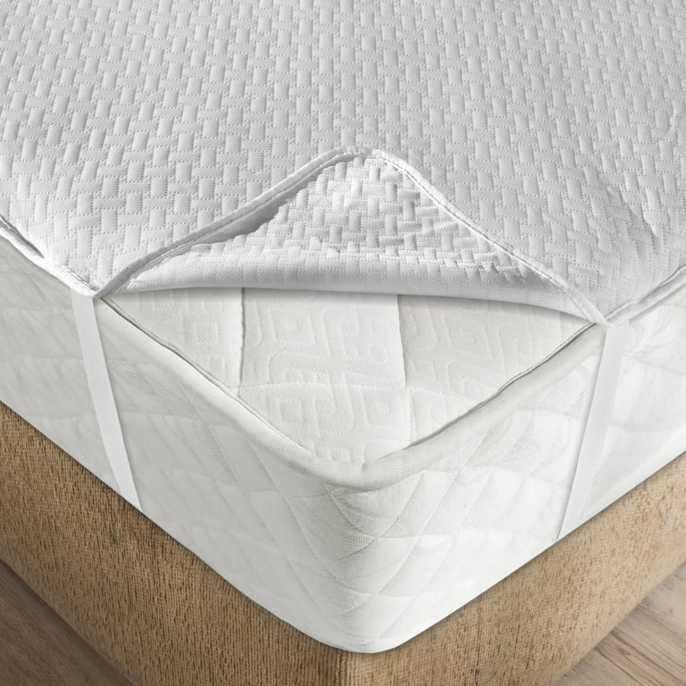 Cotton brushed padded waterproof Quilted Mattress Topper with Elastic straps