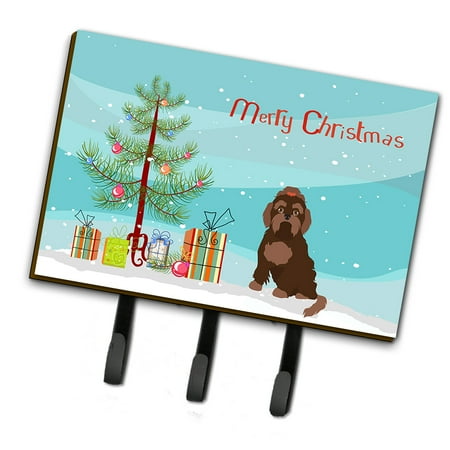 Brown Russian Tsvetnaya Bolonka Lap Dog Christmas Tree Leash or Key Holder