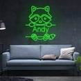 thumbnail image 2 of Handmadetneonsign Custom Name Raccoon Neon Sign, Cute Raccoon Led neon, Animal Raccoon Led light, 2 of 5
