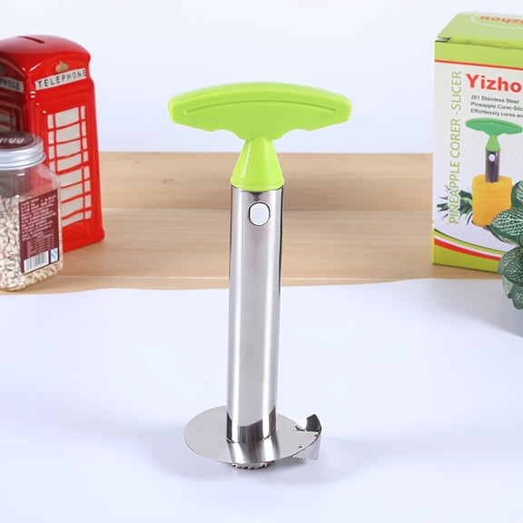 Ergonomic Stainless Steel Pineapple Corer and Slicer for Effortless Fruit Preparation, Ideal for Coring Strawberries and Peeling Various Fruits, Durable Kitchen Gadget for Easy Slicing