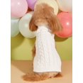 thumbnail image 1 of 1pc European & American Pet Clothing New Style Stand Collar Solid Color 3d Braided Design Teddy Bear Sweater - Pink, 1 of 4