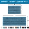 thumbnail image 5 of PrimeBeau Striped Chenille Bath Rugs Super Absorbent Non Skid Floor Mats Set of 2, Turquoise, 47 x 17 Plus 17 x 24 Inches, 5 of 7