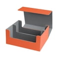 thumbnail image 4 of Estuche protector para tarjetas de cuero sintético, resistente, para juegos de cartas coleccionables, familiares y amigos, tarjetas deportivas Naranja, 4 of 8