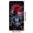 thumbnail image 4 of Leeye Halloween Cloth Door Curtain Non Woven Banner with Hooks Strips Ribbon for Wall Window Porch Decoration Party Indoor Outdoor1ml with Black Ribbon and Glue Red 180cm, 4 of 8
