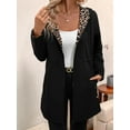thumbnail image 5 of Women'S Reversible Hooded Casual Coat Full Zip Up Windbreaker Two - Sided Jacket Leopard Print XXL, 5 of 9