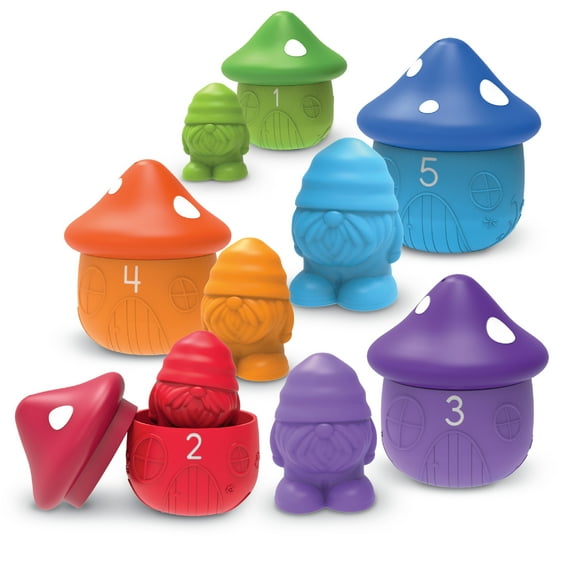 Learning Resources Peekaboo Gnome Homes, 15 Pieces, Ages 18 Months , Preschool Learning Activities