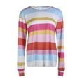 thumbnail image 3 of Women Long Sleeve Color Horizontal Stripes Classic  Neck, 3 of 5