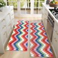 thumbnail image 4 of Kitchen Rugs Sets Of 2,Colorful Geometric Chevron Pattern Anti Fatigue Kitchen Mat Rugs Non Slip Washable,Decorative Kitchen Floor Mats for Kitchen,Sink,Laundry,17"X47", 4 of 5