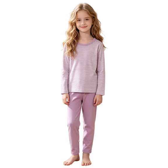 Wenfanal Kids Boys Pajamas Kids Girls Pajamas Set Boys Girls Pajama Set Comfortable Soft Fashion Home Pajama Set Size 4-5 Years,Purple