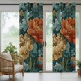 thumbnail image 5 of Outdoor Curtains for Patio Waterproof, Vintage Floral Outdoor Privacy Panels Grommet, Boho Red White Floral Leaves Country Vintage Blackout Outside Curtains for Porch/Cabana 54"x95", 2 Panels, 5 of 8