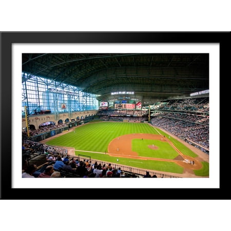 Minute Maid Park 40×28 Large Black Wood Framed Print Art – Home of the Houston Astros