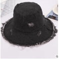 thumbnail image 2 of YooGuoGuo Ripped Frayed Brim Bucket Hats Distressed Washed Jean Fisherman Cap Packable Outdoor Travel Beach Sun Hats for Men Women, 2 of 5