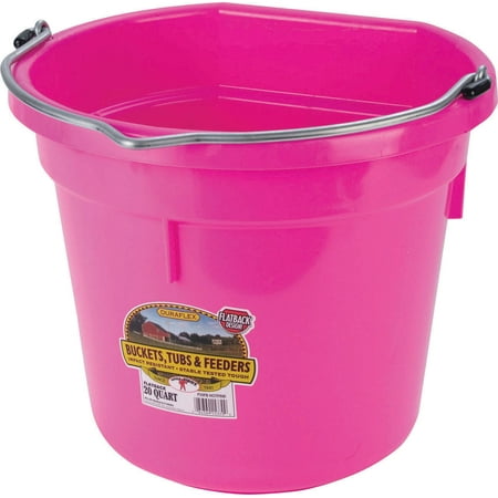 Miller Flat Back Plastic Bucket - Miller Mfg Co Inc P-Little Giant Plastic Flat Back Bucket- Pink 20 Quart