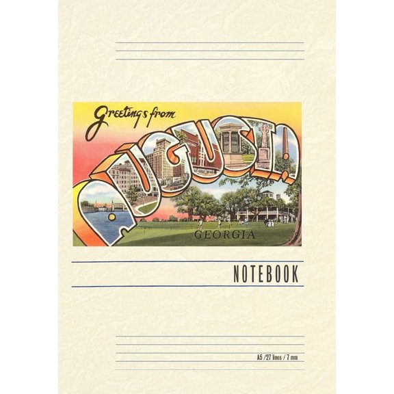 Vintage Lined Notebook Greetings from Augusta (Paperback)