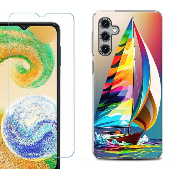 OneToughShield ® for Samsung Galaxy S23 FE Fan Edition, Shockproof Phone Case, with Tempered Glass Screen Protector - Sailing
